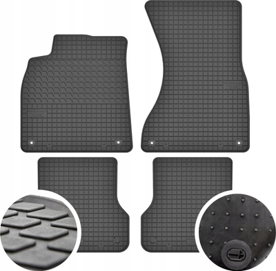 Tapeta gome për veturë Audi A6 C7, set 4 copë, me stoppers, të zeza
