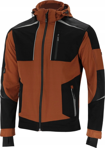 Bluzë me kapuç Lahti Pro L4042304, slim fit, STRETCH, kafe e zezë