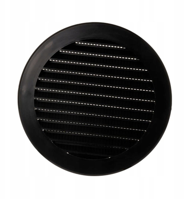 Grilë ventilimi Euro3plast D125, plastike, e zezë