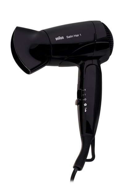 Tharëse flokësh Braun Satin Hair 1 HD 130 To Go, kompakte për udhëtim, 1200W, e bardhë
