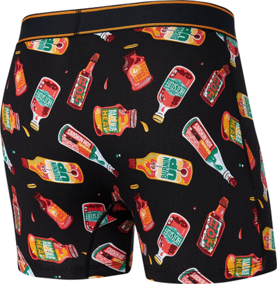 Bokserë për burra Saxx Daytripper Boxer Brief, elastikë, me print shumëngjyrësh, të zinj