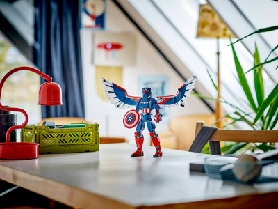 Figurë ndërtuese Marvel Captain America, artikuluese, për fëmijë, shumëngjyrëshe