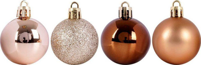Set zbukurimesh për pemë Orion, 20 topa 4 cm, plastikë e pathyeshme, ngjyrë ari amber