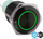 Buton vandalizmi DimasTech Blackline 19 mm, me LED jeshil, i zi