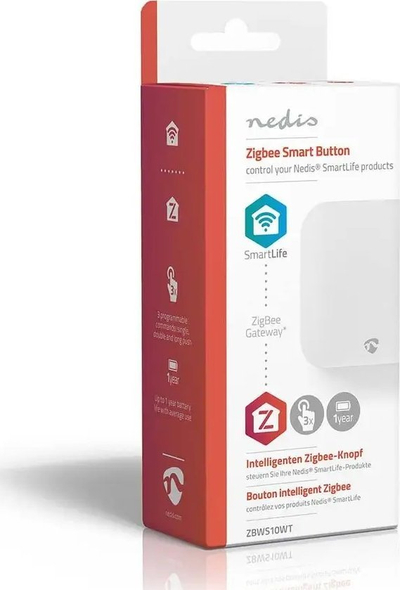 Çelës muri i zgjuar ZigBee WiFi Tuya SmartLife, 1 buton, me bateri, i bardhë