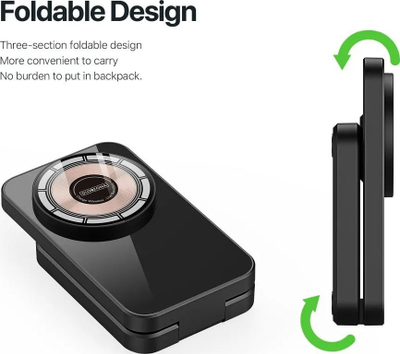 Karikues wireless 3 në 1 DUZZONA W17, 15W MagSafe, palosës, i zi