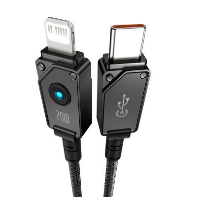 Kabllo USB C në Lightning Baseus Unbreakable, 1m, 20W, e zezë