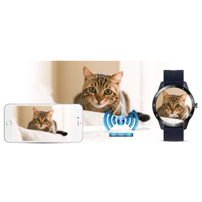 Smartwatch G.Rossi SW018-5, orë e rrumbullakët me ngjyra, rrip silikoni, blu e errët