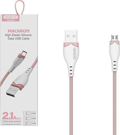 Kabllo USB Somostel USB-A - microUSB 1.2 m, rozë