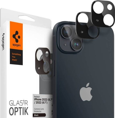 Mbrojtës kamere Spigen për iPhone 14 dhe 14 Plus, xham i fortë, set me 2 copë, transparent