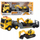 Set lodër kamion transportues me eskavator 1:16, me drita edhe zëra, i verdhë