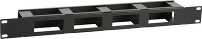 Organizues kabllosh për rack Lanview RAO410BL, 19", me kapak, i zi