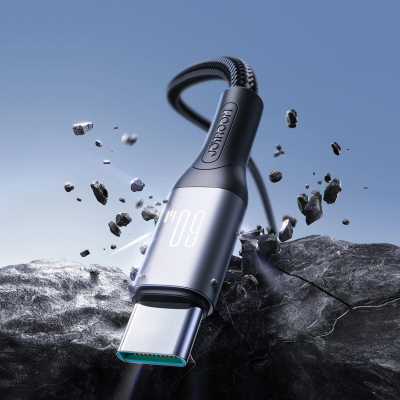 Kabllo USB C në USB C Joyroom Flash Series S A28, 1m, 60W PD, e zezë