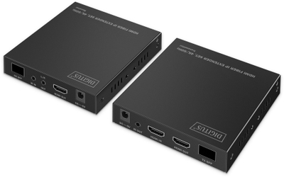 Set ekstender HDMI mbi fibër optike Digitus, 4K 60Hz, IP, i zi