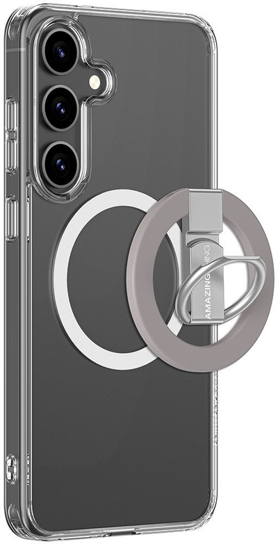 Mbulesë telefoni Amazingthing Minimal Mag Case për Samsung Galaxy S25+, me unazë magnetike, transparente