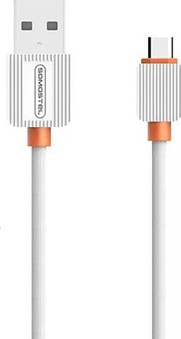 Kabllo karikimi USB Type C Somostel SMS GP03, 2A, 1m, e bardhë me portokalli