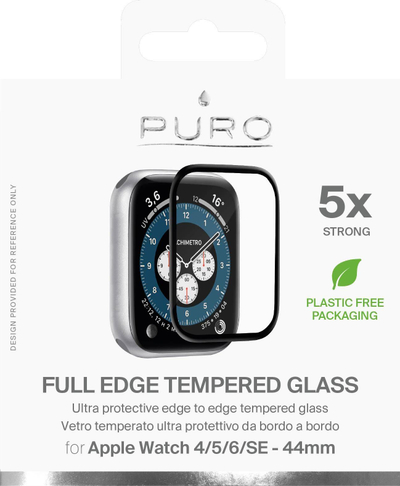 Заштитно стакло Puro Full Edge за Apple Watch 4/5/6/SE, 42/44 mm, 9H
