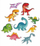 Stickers dritareje LearnHow Dinosaurs 01, dyanëshe, set 9 copë, shumëngjyrëshe
