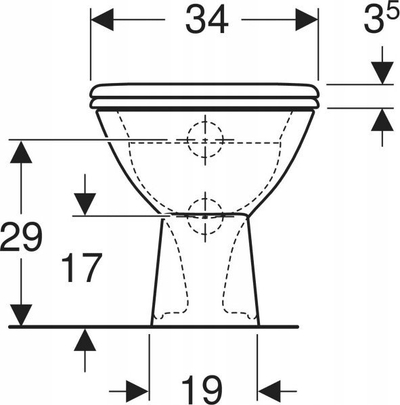 Set tualeti për kalamaj Bambini, WC qëndruese me dalje horizontale, ulëse tualeti, e bardhë