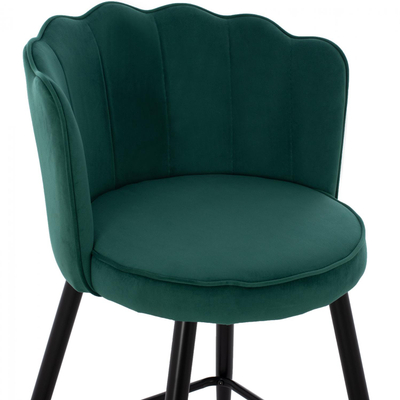 Stol velvet + metal 50×50×90 cm (HM8736.03), gjelbër