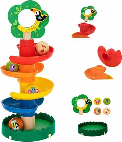 Lodër edukative Tooky Toy Ball Drop, 18x18x40cm, për 18+ muaj, shumëngjyrëshe