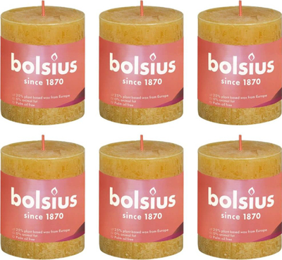 Set qirinj cilindër Bolsius Rustic, 4 copë, ngjyrë mjalti
