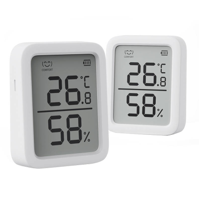 Termometër dhe higrometër i brendshëm SwitchBot Thermometer Hygrometer Plus, ekran 3", Bluetooth, i bardhë