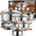 Set tenxheresh kuzhine Retoo, 11 pjesë, çelik inox, argjendtë