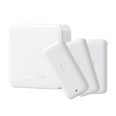 Set sensorësh temperaturë lagështi SwitchBot Indoor Outdoor, 3 copë, Hub Mini, IP65, i bardhë