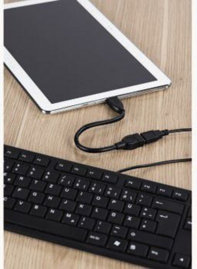 Kabllo e vogël USB Hama, USB-A , 0.15 m, e zezë