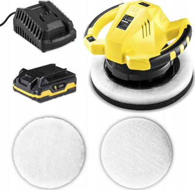 Makineri poliruese me bateri Trotec PPOS 10-20V, 3000 rpm, disk 245 mm, e verdhë