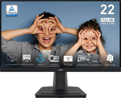 Monitor MSI PRO MP225, 21.5", Full HD, IPS, 100Hz, i zi