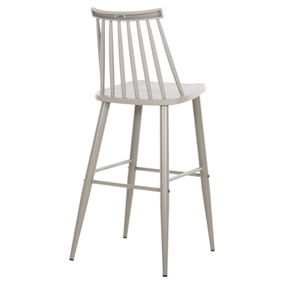 Stol Vanessa i lartë PP & dru metalik gri 47×48,5×107 cm (HM8459.20), gri