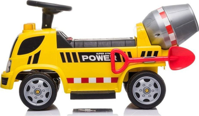 Makina ride-on betoni Power, bateri 6V, me tinguj dhe drita, e verdhë