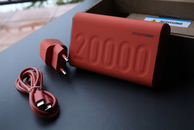 Karikues portativ RealPower PB-20000, 20000mAh, USB A dhe USB C, i zi