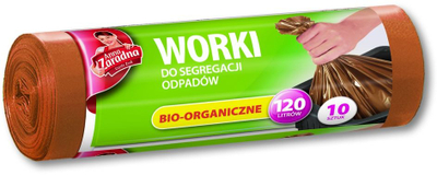 Qese plastike LDPE për mbeturina, për selektim, ngjyrë kafe, 10 copë