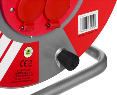 Rrotull kabllo elektrike Vertex PB25METAL, 25m, 3x2.5mm², e zezë