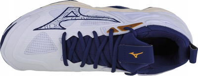 Këpucë volejbolli Mizuno Wave Momentum 3 M V1GA231243, për çuna, të bardha me navy