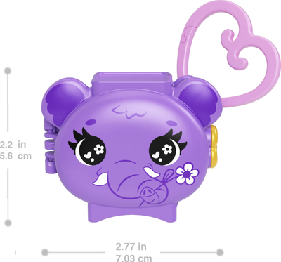 Сет за игра Polly Pocket Pet Connects Elephant, компактен, со фигура, повеќебојен