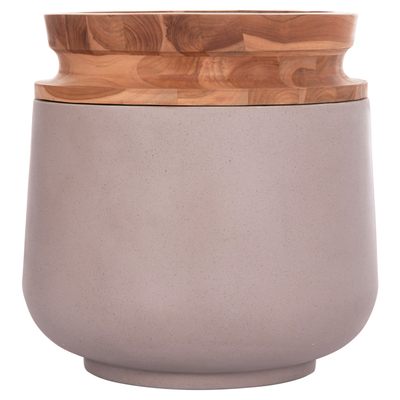 Vazo dyshemeje dekorative Linter HM4662.05L, Fiber Cement, 41x47cm, gri mat