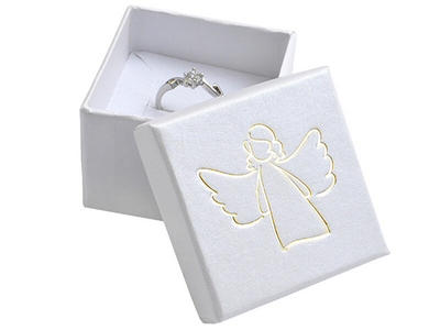 Kuti dhurate per unaza JK Box AN-3/A1/AU, 5 x 5 x 3.5 cm, e bardhe