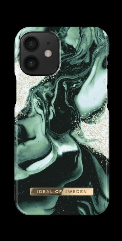 Këllëf telefoni iDeal of Sweden Fashion Case, për iPhone 13 Mini, Golden Olive Marble, jeshil