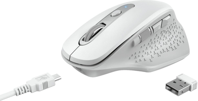 Mouse wireless Trust Ozaa 24035, ergonomik, i bardhë