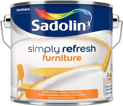 Bojë për mobilje Sadolin Simply Refresh Furniture BW, 2 në 1, 2.5L, e bardhë