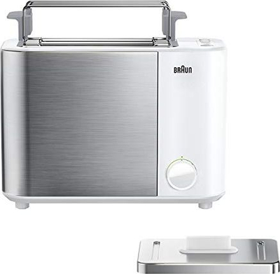 Toaster Braun HT 5010, 1000W, 2 feta, çelik inoks i bardhë