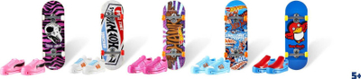 Set lodër Hot Wheels Skateboard and Shoe, mini skateboard me këpucë për gisht, shumëngjyrëshe