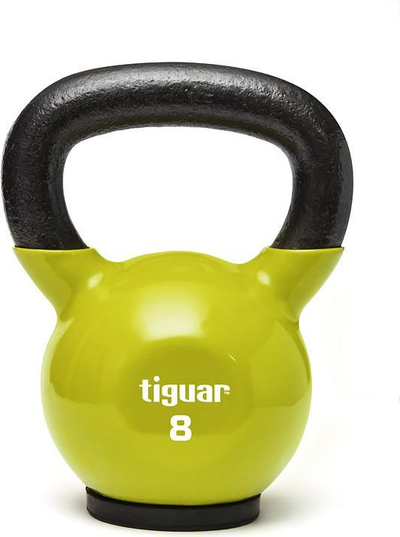 Peshë e gomuar për ushtrime Kettlebell Tiguar, 8kg, e gjelbër