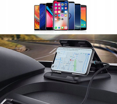 Mbajtëse telefoni për veturë For Cockpit 51J, për pult, për telefona deri 7", e zezë