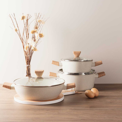 Рамно тавче Bergner Naturally BG-34747, 28cm, со капак, бело