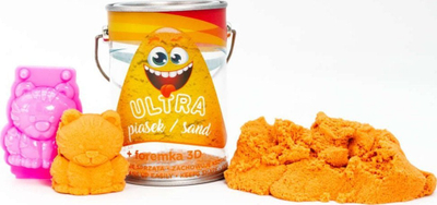 Rërë kinektike Epee Ultra Sand, 150g, portokalli, me kallëp 3D këlysh tigri